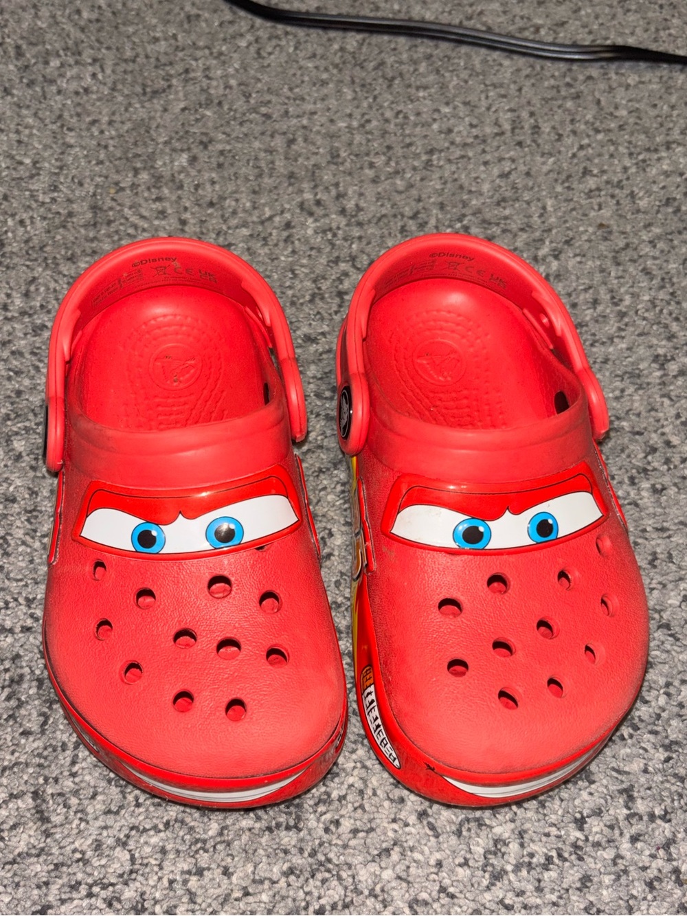 Kids Red Lightning McQueen Character Croc Size 8